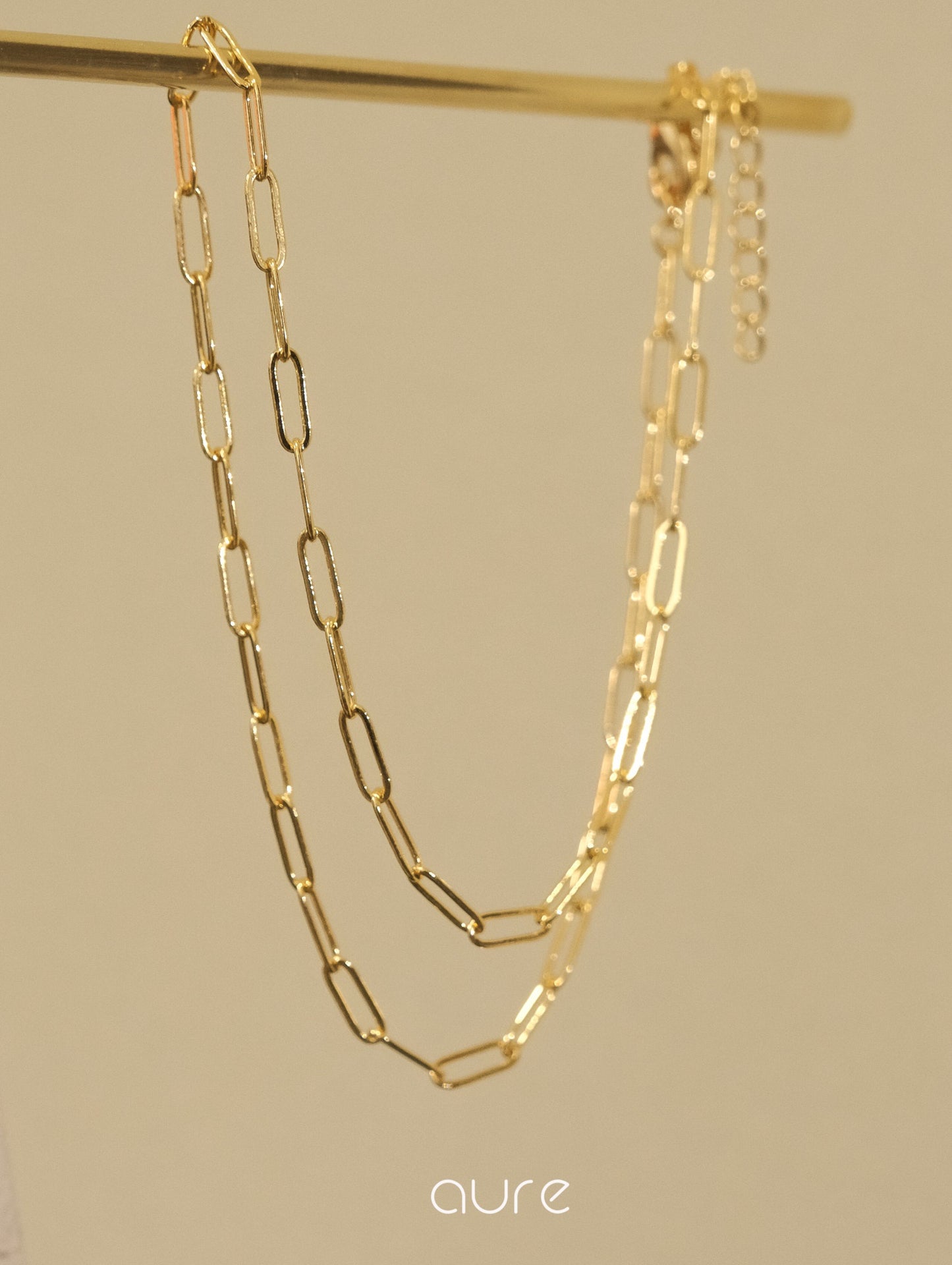 golden chain necklace-full view