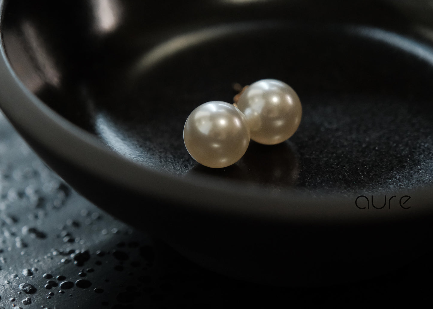 Perfect pearl earrings-front view