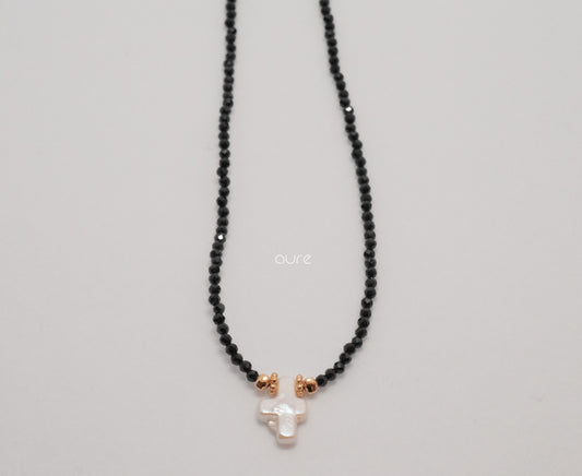 Baroque Cross Necklace Real Pearl