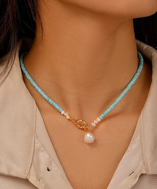 Natural Baroque Pearl Drop Necklace