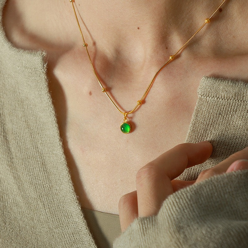 Green Jade pendant necklace