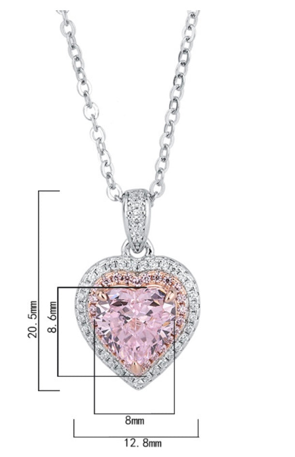 Lab Grown Gem Heart Charm Necklace