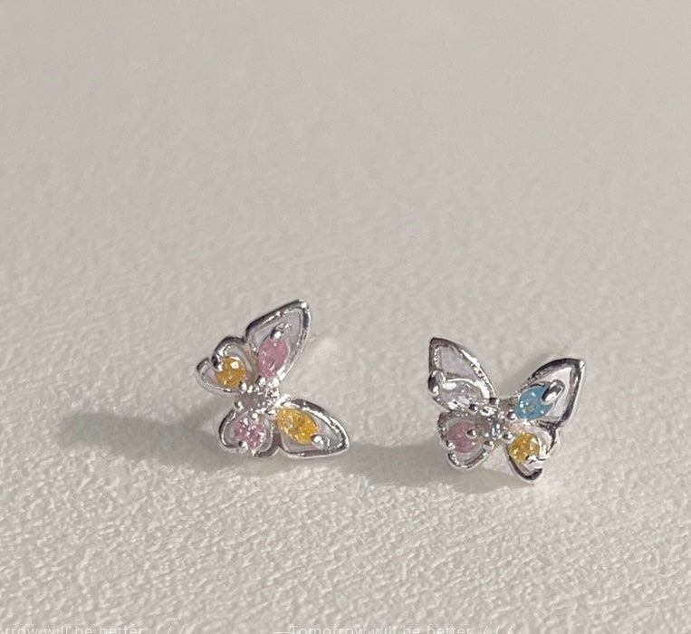 Small Butterfly Stud Earrings close up