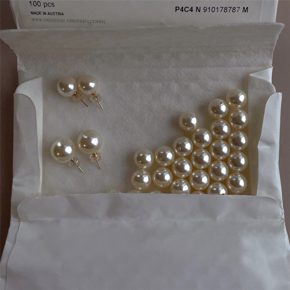 Pearl stud earrings materials 