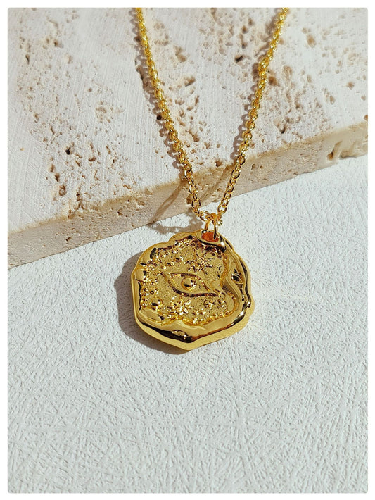 Powerful Gold Evil Eye necklace