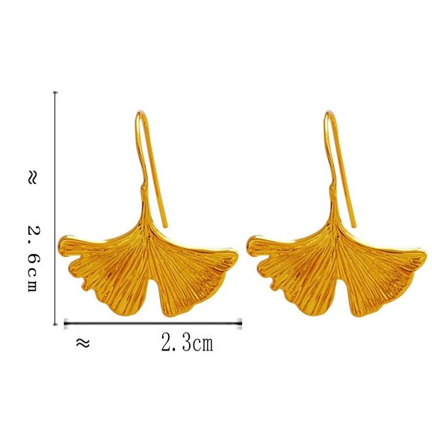 Ginkgo leaf earrings size value