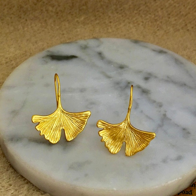 Ginkgo leaf earrings