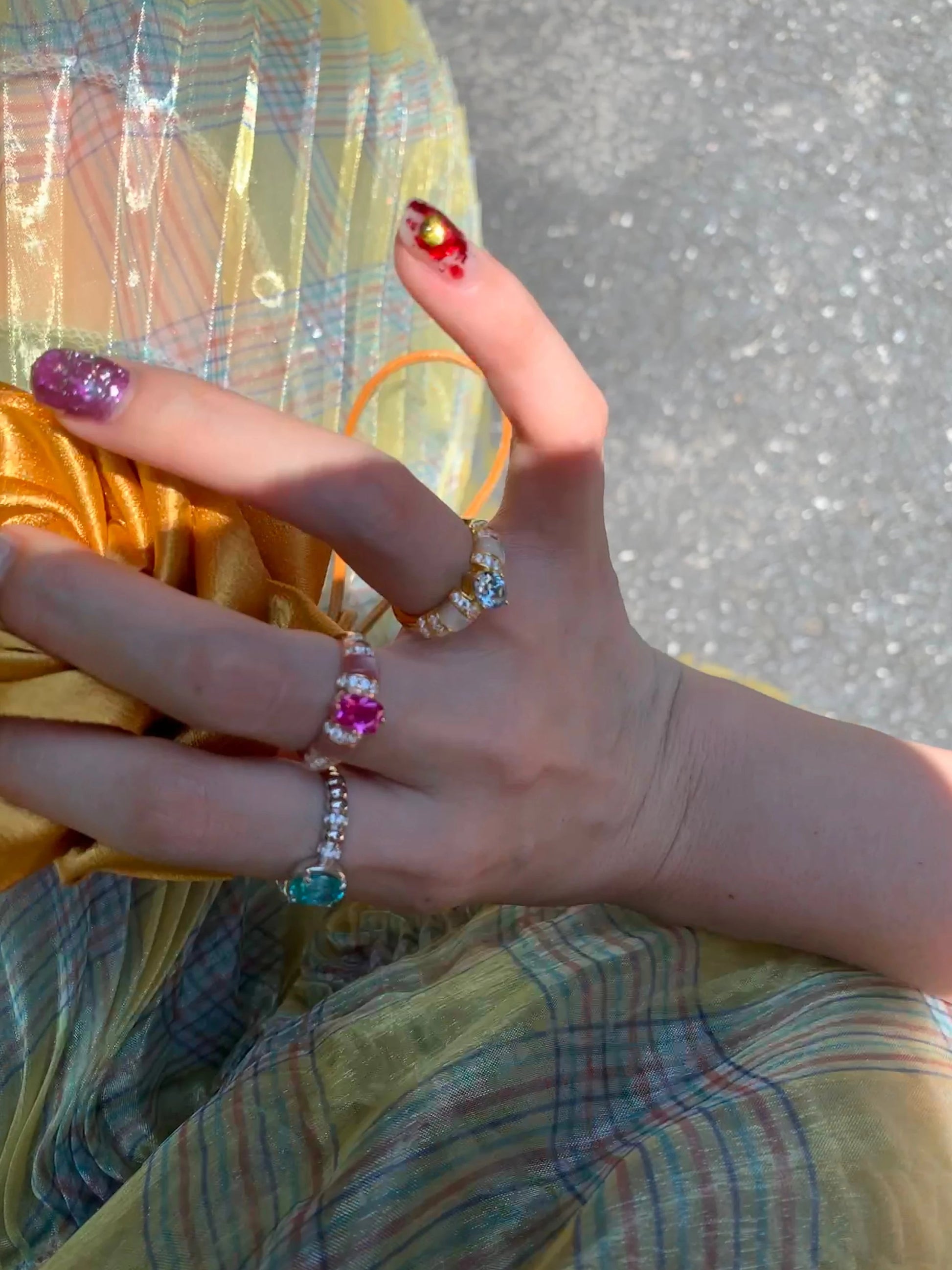 Lab Grown Ruby Ring on hand