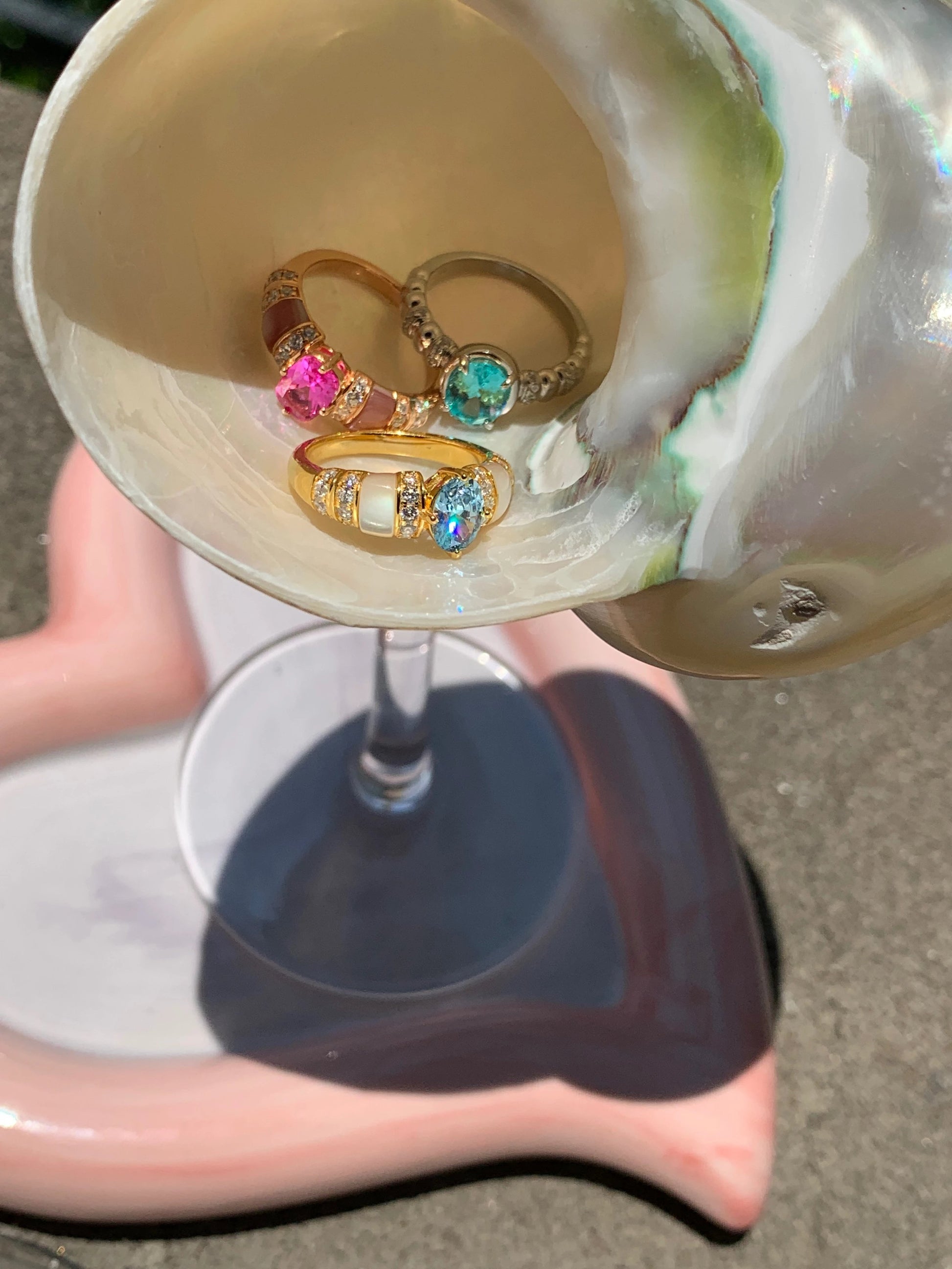 Lab Grown Ruby Ring in natural light