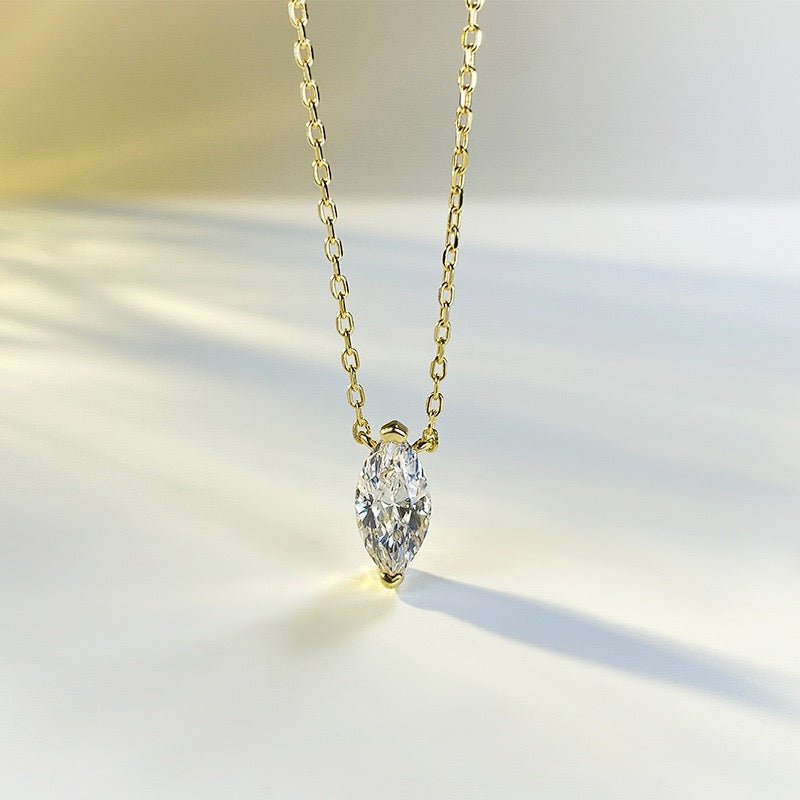 Marquise Diamond Necklace Lab Grown in gold